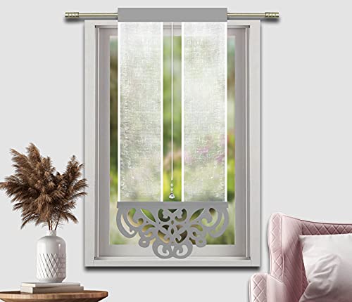 Inox Trade Vorhänge Fertiggardine Paneel Gardine 60x140 cm mit Kristall von Inox Trade