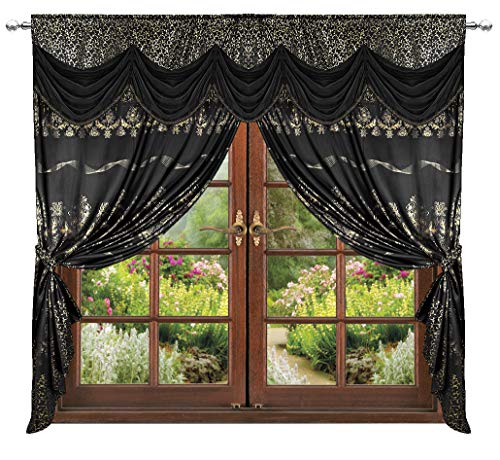 Inox Trade Vorhang Gardine Dekoschal Deko Vorhänge Elegant Fenstergardine Fertiggardine 300x250 cm Schals Stores Roman Vorhang Ornament Barock von Inox Trade