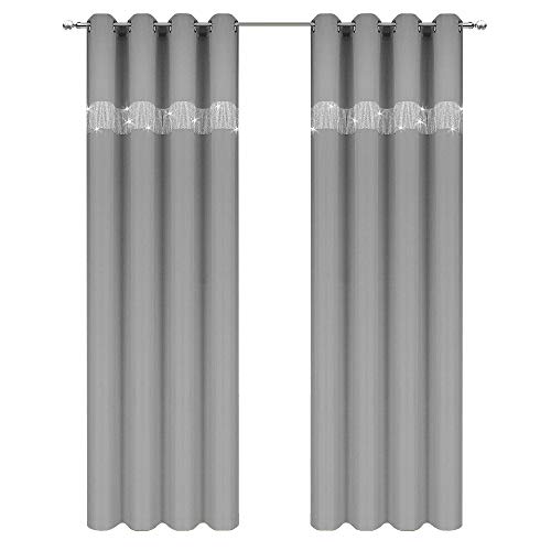 Inox Trade Vorhang mit Ösen mit Strasssteine Schal Schlaufenband Tunneldurchzug 140x250… von Inox Trade