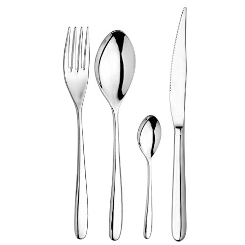 INOXRIV Novecento Besteck-Set, Edelstahl, Silber, 48 Einheiten von bio inox