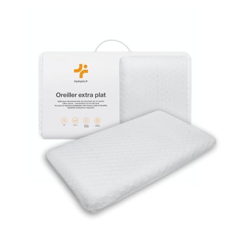 Inphysio Kissen Extra Flach L - Hypoallergenes Formgedächtniskissen - Ergonomisches Kissen - Erholsamer Schlaf - Schlafen auf Bauch, Rücken - Schmerzlindernd - 58 x 38 x 7 cm von Inphysio