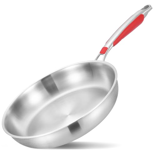 Inqibee 30,5 cm dreilagige Edelstahl-Schmorpfanne, Bratpfanne mit Deckel, Bratpfanne, Induktionskochpfanne, robust und ofenfest. (abnehmbarer Griff), QB-12-1 von Inqibee