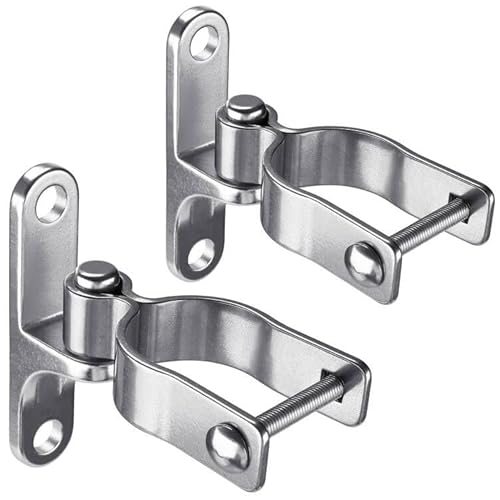 Insaga 2er Tor Scharnier Klammern, 60mm Kettenglied Torscharnier für Zautor, 304 Edelstahl Rohr Gartentorscharnier, Wand Montiert Platte 15.5mm Pin Passt Zaun Scharnier von Insaga