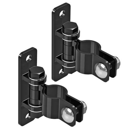 Insaga Torscharniere, robuster Karbonstahl, abnehmbare Bolzen zur Wandmontage, passend für Rohre/Pfosten mit 1-3/8 Zoll Außendurchmesser für Bauernhof, Zauntor (2er-Pack, schwarz) von Insaga