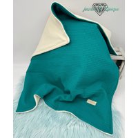Personalisierbare Babydecke Aus Waffelpiqué Und Wellnessfleece/Geschenk/Geburt/Taufe/Babyparty/Kuscheldecke/Handmade/xxlsofadecke von InsaneandUnique