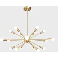 Mid Century Sputnik Kronleuchter, Moderne Handgefertigte Classic Messing Deckenleuchte Leuchte Lampe 18 Licht 32 Zoll Mid Century Sputnik Kronleuchter, Moderne Handgefertigte Classic Messing Deckenleuchte Leuchte Lampe 18 Licht 32 Zoll von InscapesDesign
