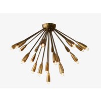 Mid Century Sputnik Meteors Deckenlampe Licht, Unterputz Messing Kronleuchter Niedrige Decke von InscapesDesign