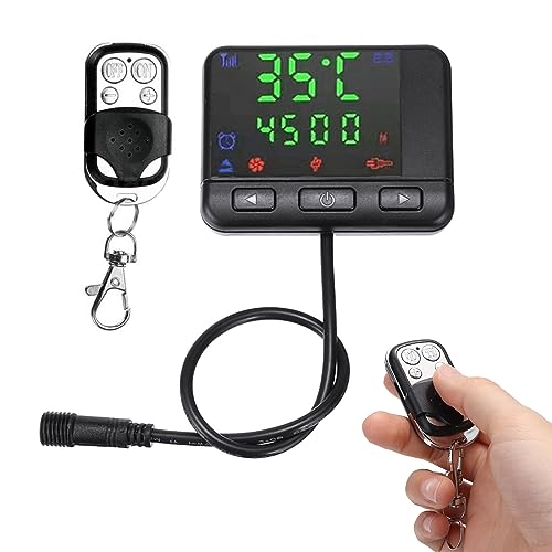 Inscrip 12V/24V LCD Monitor Schalter mit Fernbedienung für Auto Track Diesel Luft Heizung Standheizung, Universal LCD Display Schalter Controller für LKW, Boot, Autoanhänger, Wohnmobile von Inscrip