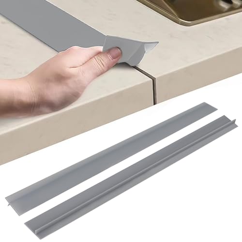 Inscrip 2 Stk Arbeitsplatten Verbindungsschiene für Küchen, Platte Arbeitsplatte LückenfüLler, Abschlussleiste Küchenarbeitsplatte, T Profil Spaltfüller,Fugenleiste Arbeitsplatt (Grau, 21 inch) von Inscrip