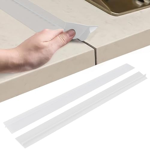 Inscrip 2 Stk Arbeitsplatten Verbindungsschiene für Küchen, Platte Arbeitsplatte LückenfüLler, Abschlussleiste Küchenarbeitsplatte, T Profil Spaltfüller,Fugenleiste Arbeitsplatt (Transparent, 25 inch) von Inscrip
