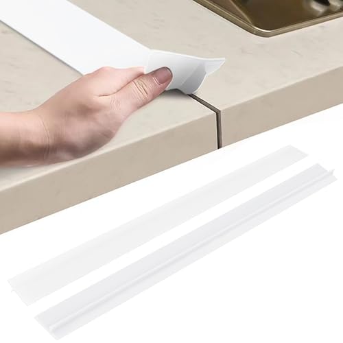 Inscrip 2 Stk Arbeitsplatten Verbindungsschiene für Küchen, Platte Arbeitsplatte LückenfüLler, Abschlussleiste Küchenarbeitsplatte, T Profil Spaltfüller,Fugenleiste Arbeitsplatt (Weiß, 21 inch) von Inscrip