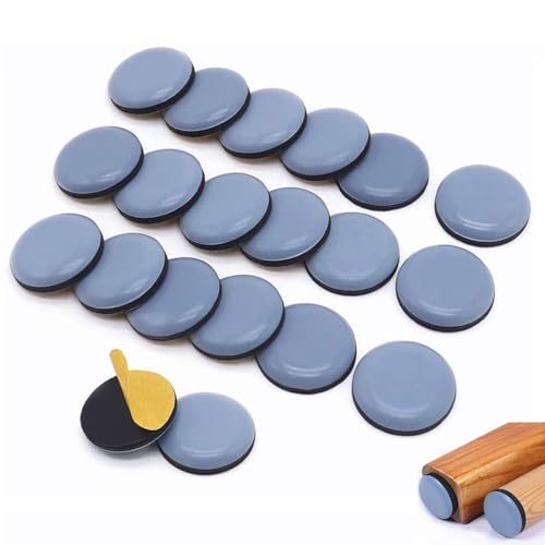 Inscrip 20 Stück Selbstklebend Möbelgleiter, PTFE Teflon Möbelgleiter, Rund Selbstklebend Gleiter-Gleitbrett, Möbel Bewegen Pads Bodenschutz Set für Bewegen Schwerer Möbel (20mm) von Inscrip