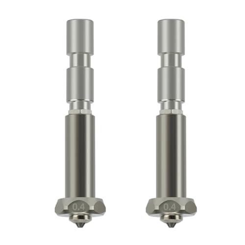 Inscrip 3D Drucker Düse, 2 Stück 0,4mm Halsrohr Düsen für Kobra 3 Max, Integrierte Schnellwechseldüse aus Gehärtetem Stahl, Heißend-Spritzdüse für Anycubic Kobra 3 Max Combo (2st 0.4mm Nozzle) von Inscrip