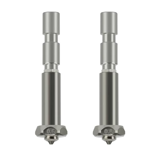 Inscrip 3D Drucker Düse, 2 Stück 0,6+0.8mm Halsrohr Düsen für Kobra 3 Max, Integrierte Schnellwechseldüse aus Gehärtetem Stahl, Heißend-Spritzdüse für Anycubic Kobra 3 Max Combo (0.6mm+0.8mm Nozzle) von Inscrip