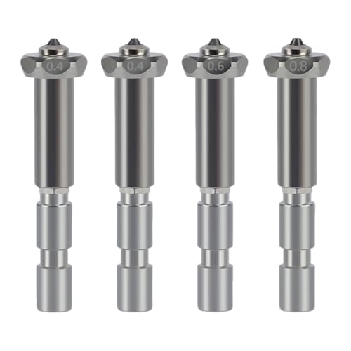 Inscrip 3D Drucker Düse, 4 Stück/Pack Halsrohr Düsen für Kobra 3 Max, Integrierte Schnellwechseldüse aus Gehärtetem Stahl, Heißend-Spritzdüse für Kobra 3 Max Combo (4st Nozzle(0.4mm & 0.6mm & 0.8mm)) Inscrip 3D Drucker Düse, 4 Stück/Pack Halsrohr Düsen für Kobra 3 Max, Integrierte Schnellwechseldüse aus Gehärtetem Stahl, Heißend-Spritzdüse für Kobra 3 Max Combo (4st Nozzle(0.4mm & 0.6mm & 0.8mm)) von Inscrip