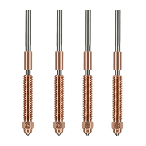 Inscrip 3D-Drucker-Düsen, 4 Stück Schnellwechsel Integrierte Düsensatz kompatibel mit K2 Plus Combo/K2 Plus/Hi Combo 3D-Drucker Modelle, Hochgeschwindigkeitsdruckdüsen, 3D-Druckerteile (K2 Plus) von Inscrip