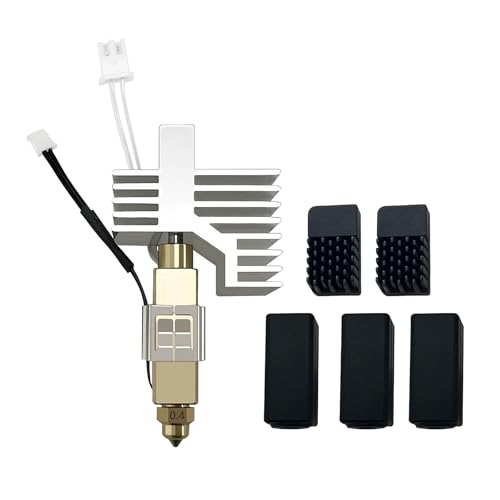 Inscrip 3D-Druckerzubehör, 0.4mm Keramik Hotend für Centauri Carbon Druckkopf Extruder Kit Hot End Kühlkörper mit 3x Silikonabdeckung und 2x Düsenbürsten für Elegoo 3D-Drucker (0.4MM Hotend Set) von Inscrip