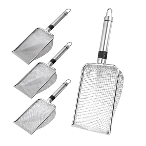 Inscrip 4 Stück Gartensieb aus Edelstahl, Gartensieb Erde, Kompostsieb mit Griff Gartensieb, Gartenschaufel, Sandsieb, Sieb, Erdsieb, Tragbar Sandsieb (2/2.8/3.8/5mm Masche) von Inscrip
