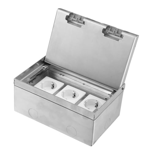 Inscrip Bodensteckdose, 16A AC250V 4000W Boden Einbausteckdose mit EU Standard Steckdosen, Multifunktional Steckdosen-Abdeckbox, Wasserdichte Bodensteckdose Innen für Küche,Wohnzimmer,Büro (Dreifach) Inscrip Bodensteckdose, 16A AC250V 4000W Boden Einbausteckdose mit EU Standard Steckdosen, Multifunktional Steckdosen-Abdeckbox, Wasserdichte Bodensteckdose Innen für Küche,Wohnzimmer,Büro (Dreifach) von Inscrip