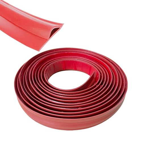Inscrip Selbstklebende Randleiste für Teppiche, Laminat Bodenabdeckung Streifen, Teppich Verkleidung Streifen, TPE Bodentür Trennstreifen, Bodenübergangsstreifen, Randstreifen (Rot, 5M) von Inscrip