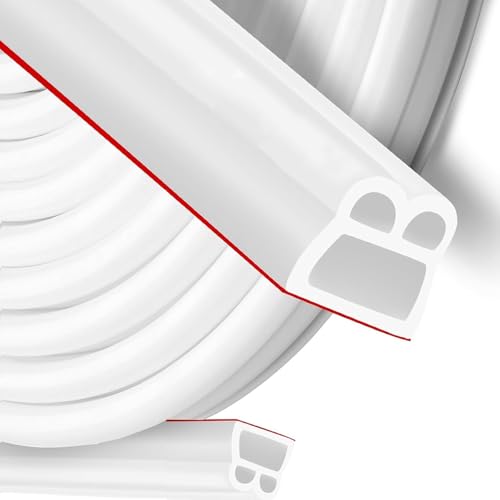 Inscrip Dichtungsband für Türen Fenster, Selbstklebend Türrahmen Fenster Gummidichtung, Extra Dick, Universeller Auto Außentür Türdichtungsstreifen,Geeignet für Lücken von 5 bis 10 mm (Weiß, 6M) von Inscrip