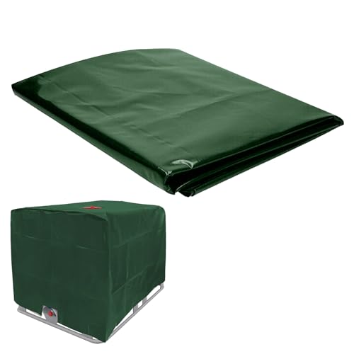 Inscrip IBC Tank Abdeckung, Abdeckplane für 1000L Wassertank, Abdeckplane Schutzhülle Schutzhaube Schutzplane für IBC-Tank Behälter Container Regenwassertank (Grün, 120*100*116cm) von Inscrip