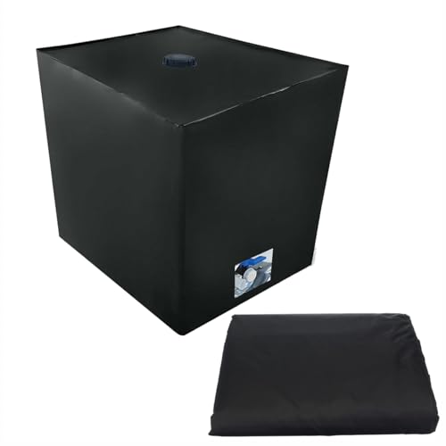 Inscrip IBC Tank Abdeckung, Abdeckplane für 600L Wassertank, Abdeckplane Schutzhülle Schutzhaube Schutzplane für IBC-Tank Behälter Container Regenwassertank (Schwarz, 120*80*100cm) von Inscrip