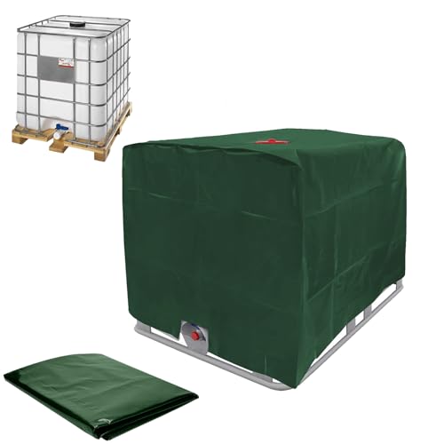 Inscrip IBC Tank Abdeckung, Abdeckplane für 800L Wassertank, Abdeckplane Schutzhülle Schutzhaube Schutzplane für IBC-Tank Behälter Container Regenwassertank (Grün, 120*80*116cm) von Inscrip