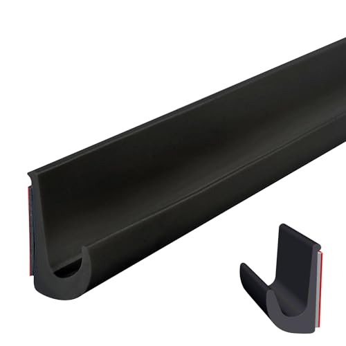 Inscrip J-förmige RV Regenrinne, 26 mm Höhe Selbstklebende J Shape RV-Regenrinne, PVC-Tropfleiste, PVC-Regenstreifen, Dach-Regenumleitungsstreifen für LKW, Wohnmobil, Boot, Van, Tür (Schwarz, 5M) von Inscrip