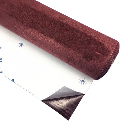 Inscrip Sofa-Stoff-Reparaturflicken, Mikrofaserstoff Klebefolie Wildlederoptik Selbstklebend Auto Stoff Stretch Dehnbar Velvet Velour Kunstleder Wildlederimitat,50 cm x 149 cm (Rotwein) von Inscrip