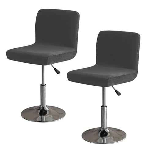 Inscrip T-förmiger Barhocker Bezug, Quadrat Barhocker Stuhlbezüge Für Esszimmer, Stretch Samt Swivel Bar Stuhl Abdeckung, Waschbar Abnehmbar Armlos Barhocker-Schutz, Elastisch (2, Schwarz 5#) von Inscrip