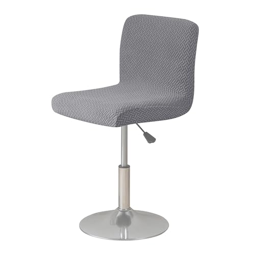 Inscrip T-förmiger Jacquard Club Drehstuhl Bezug, Quadrat Barhocker Stuhlbezüge Für Esszimmer, Stretch Jacquard Stuhlhussen, Waschbar Abnehmbar Armlos Barhocker-Schutz, Elastisch (1, Grau) von Inscrip