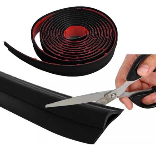 Inscrip Teppichkanten-Übergangsstreifen, Selbstklebend TPE Teppich-Zierleiste, Boden Übergangsleiste, Sicherer Bodenübergang für Dünner Teppich, Selbstklebende Teppich Randleiste (Schwarz, 1M) von Inscrip