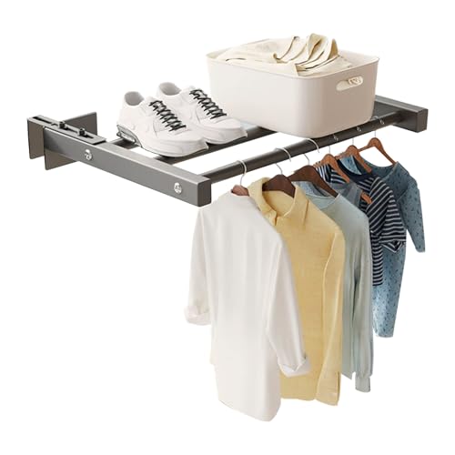 Inscrip Wäscheständer, Ausziehbare Wäscheleine, Balkon Einhänge Handtuchhalter, Wäscheständer mit verstellbaren Teleskoparmen, 3-Stangen-Wäscheständer,Geeignet Für Geländer Von 1–11cm (Kleine A) von Inscrip