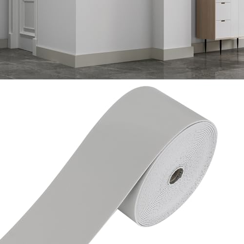Inscrip Weichsockelleiste, Selbstklebend PVC Sockelleiste, Bodenleiste Übergangsprofil Kantenschutz, Wandecken Sockelleisten für Schlafzimmer, Wohnzimmer, Badezimmer (Grau, 10M*10cm) von Inscrip