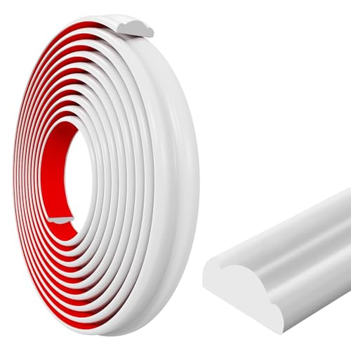 Inscrip Zierleisten Selbstklebend, Stuckleisten Decke Selbstklebend,Wandleisten Selbstklebend Abziehen und aufkleben, Stuckleisten Wand für DIY Heimdekoration und Wandschutz (Weiß 27mm(W) 6 M(L)) von Inscrip