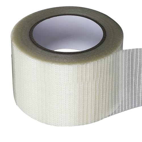 Filament-Umreifungsband, Planen Reparaturband 80mm x 20m Verstärktes Fiberglas Wasserdichtes Stoff-Reparaturband, Riss Reparatur Kit für Markisen, Tarp, Zelt, Boot Deckt Reparaturband (Raster) von Inscrip