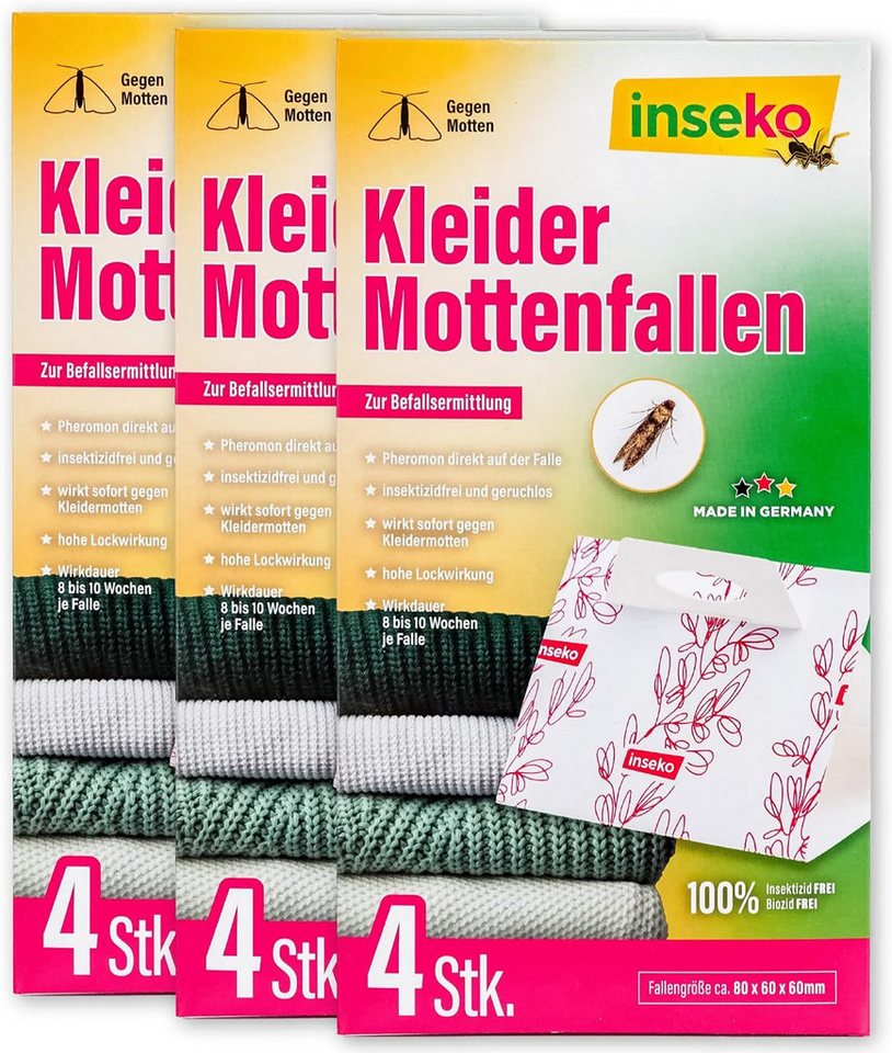 Inseko Insektenfalle 12x inseko Kleidermottenfallen I insektizidfrei und geruchlos, Pheromonfalle zur Befallsermittlung I Made in Germany Inseko Insektenfalle 12x inseko Kleidermottenfallen I insektizidfrei und geruchlos, Pheromonfalle zur Befallsermittlung I Made in Germany von Inseko