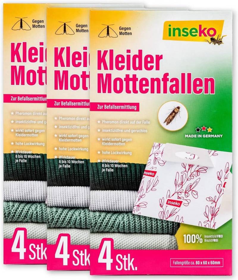 Inseko Insektenfalle 12x inseko Kleidermottenfallen I insektizidfrei und geruchlos, Pheromonfalle zur Befallsermittlung I Made in Germany Inseko Insektenfalle 12x inseko Kleidermottenfallen I insektizidfrei und geruchlos, Pheromonfalle zur Befallsermittlung I Made in Germany von Inseko