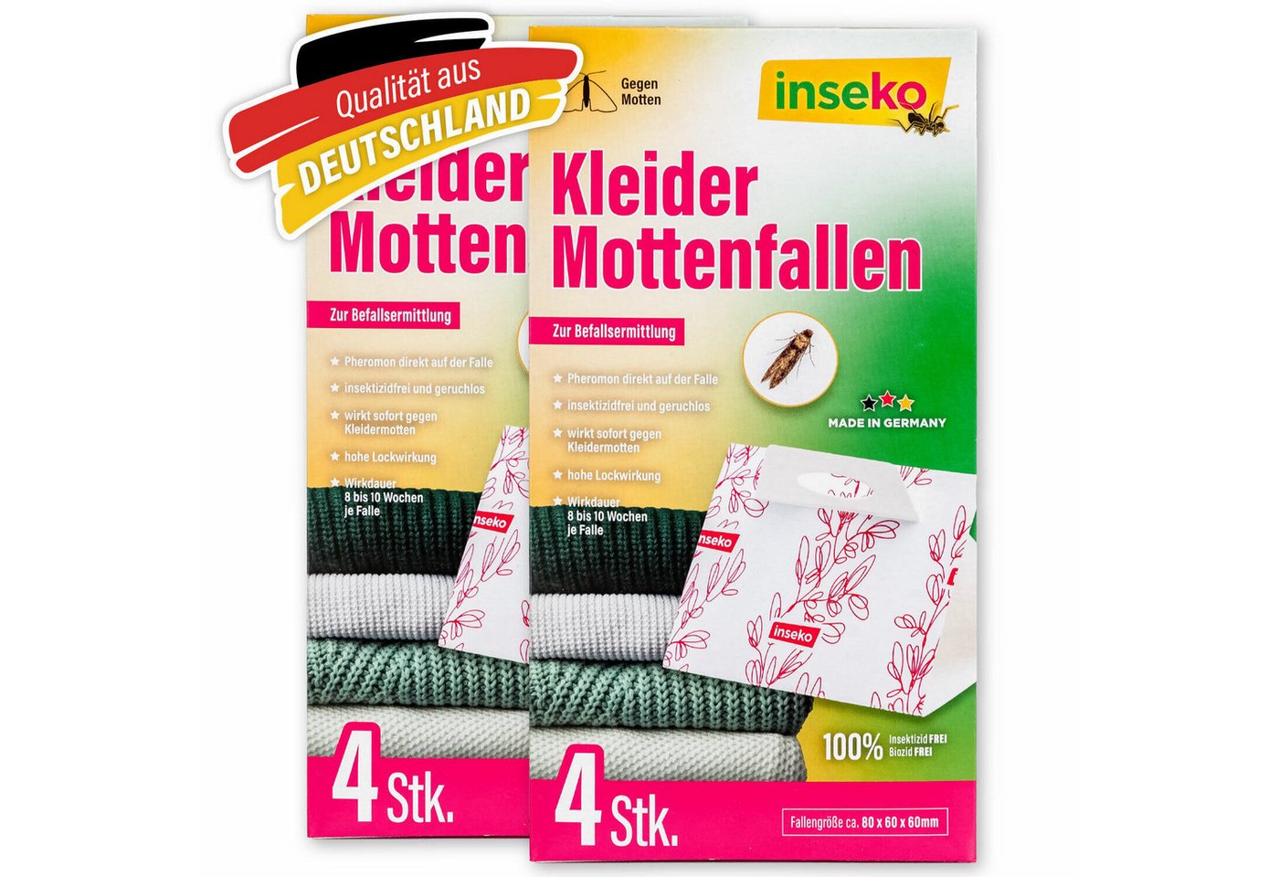 Inseko Insektenfalle 8x inseko Kleidermottenfallen I insektizidfrei und geruchlos, Pheromonfalle zur Befallsermittlung I Made in Germany Inseko Insektenfalle 8x inseko Kleidermottenfallen I insektizidfrei und geruchlos, Pheromonfalle zur Befallsermittlung I Made in Germany von Inseko