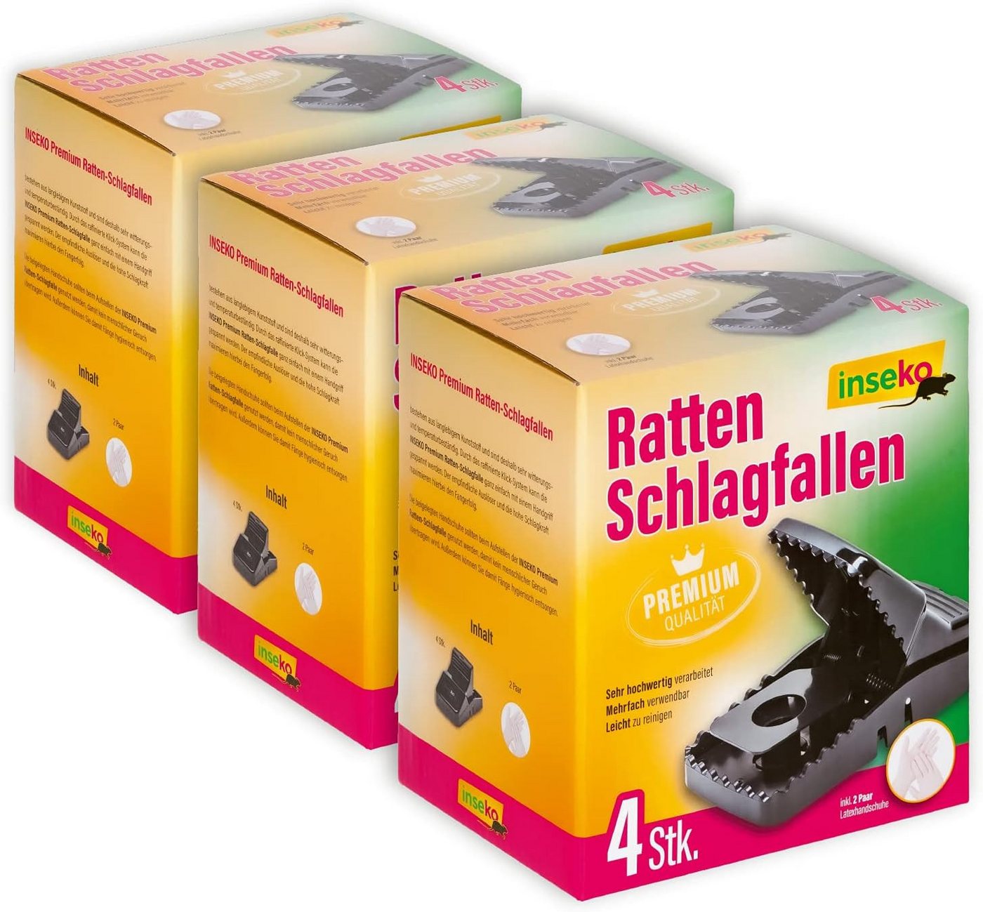 Inseko Schlagfalle 12 x inseko Premium-Rattenfallen I sehr hochwertig I wiederverwendbar, inklusive 2 Paar Latexhandschuhe Inseko Schlagfalle 12 x inseko Premium-Rattenfallen I sehr hochwertig I wiederverwendbar, inklusive 2 Paar Latexhandschuhe von Inseko