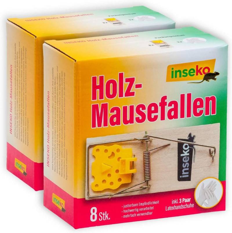 Inseko Schlagfalle 16 x inseko Holz-Mausefallen I hochwertig I wiederverwendbar, inklusive 3 Paar Latexhandschuhe Inseko Schlagfalle 16 x inseko Holz-Mausefallen I hochwertig I wiederverwendbar, inklusive 3 Paar Latexhandschuhe von Inseko