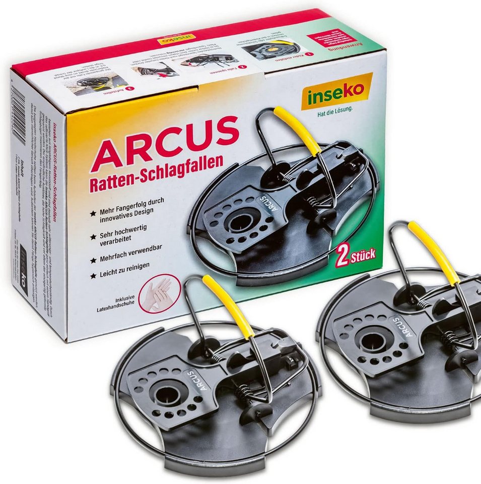 Inseko Schlagfalle 2 x inseko ARCUS Ratten-Schlagfallen l patentierte Rattenfalle, wiederverwendbar I inkl. 2 Paar Latex-Handschuhe Inseko Schlagfalle 2 x inseko ARCUS Ratten-Schlagfallen l patentierte Rattenfalle, wiederverwendbar I inkl. 2 Paar Latex-Handschuhe von Inseko