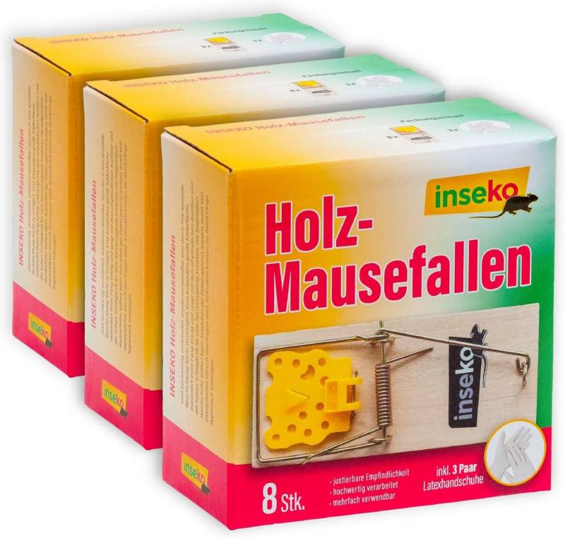 Inseko Schlagfalle 24 x inseko Holz-Mausefallen I hochwertig I wiederverwendbar, inklusive 3 Paar Latexhandschuhe Inseko Schlagfalle 24 x inseko Holz-Mausefallen I hochwertig I wiederverwendbar, inklusive 3 Paar Latexhandschuhe von Inseko