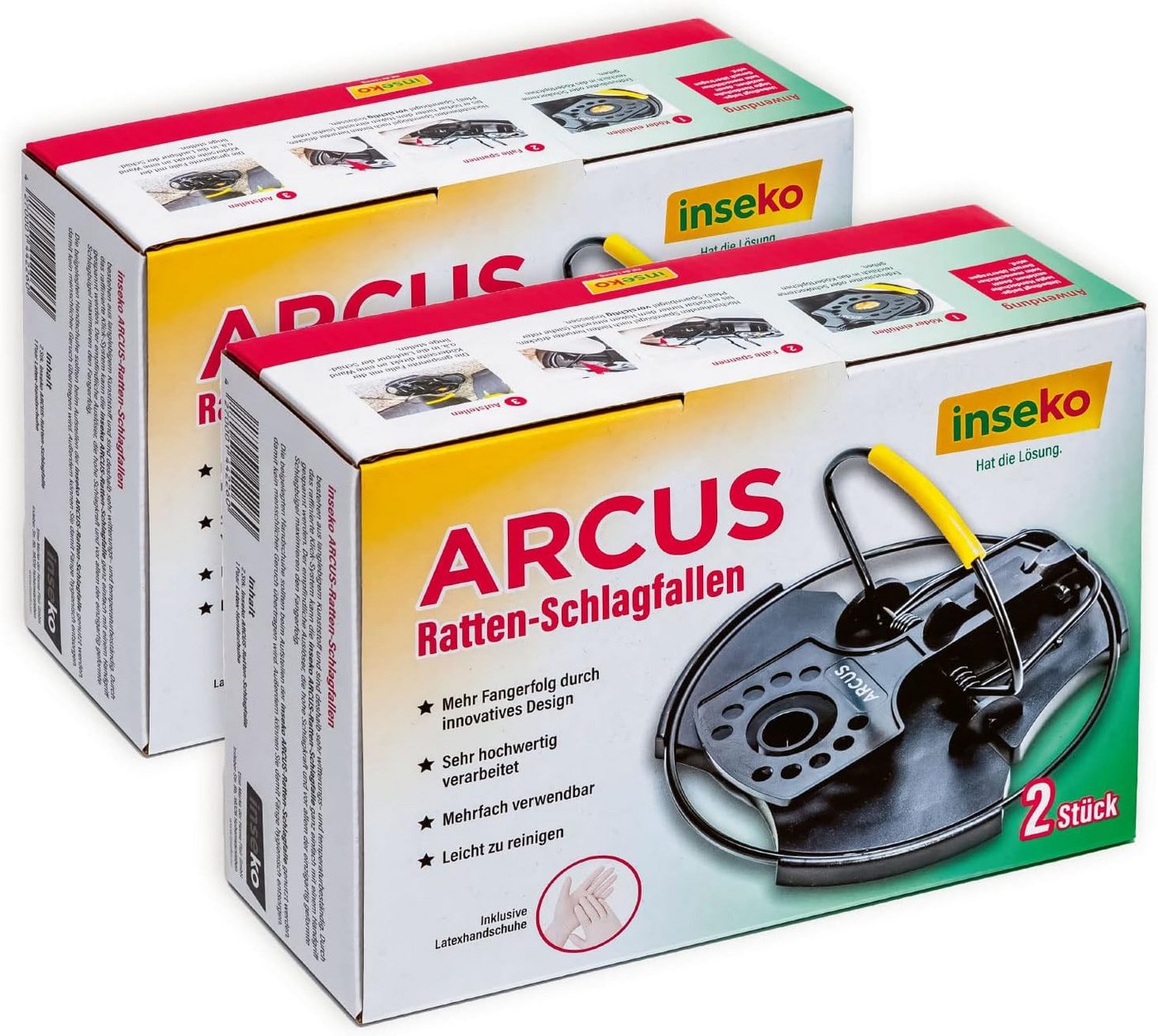 Inseko Schlagfalle 4 x inseko ARCUS Ratten-Schlagfallen l patentierte Rattenfalle, wiederverwendbar I inkl. 2 Paar Latex-Handschuhe Inseko Schlagfalle 4 x inseko ARCUS Ratten-Schlagfallen l patentierte Rattenfalle, wiederverwendbar I inkl. 2 Paar Latex-Handschuhe von Inseko
