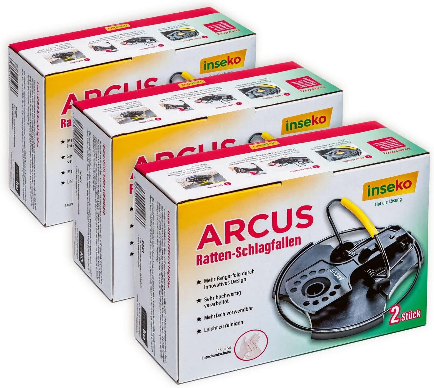 Inseko Schlagfalle 6 x inseko ARCUS Ratten-Schlagfallen l patentierte Rattenfalle, wiederverwendbar I inkl. 2 Paar Latex-Handschuhe Inseko Schlagfalle 6 x inseko ARCUS Ratten-Schlagfallen l patentierte Rattenfalle, wiederverwendbar I inkl. 2 Paar Latex-Handschuhe von Inseko