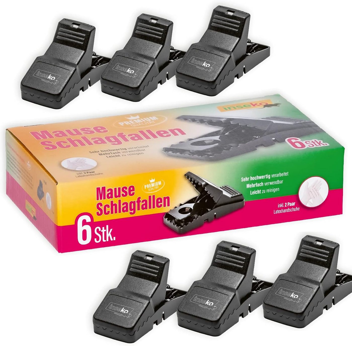 Inseko Schlagfalle 6 x inseko Premium-Mausefallen I sehr hochwertig I wiederverwendbar, inklusive 2 Paar Latexhandschuhe Inseko Schlagfalle 6 x inseko Premium-Mausefallen I sehr hochwertig I wiederverwendbar, inklusive 2 Paar Latexhandschuhe von Inseko