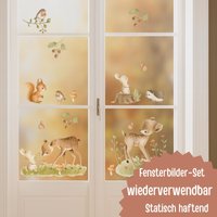 Fensterbilder Waldtiere Mit Reh, Eichhörnchen Und Igel - Statisch Haftend & Wiederverwendbar Herbstdeko Fenster Set Fensterbilder Waldtiere Mit Reh, Eichhörnchen Und Igel - Statisch Haftend & Wiederverwendbar Herbstdeko Fenster Set von InselKids