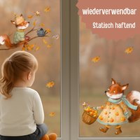 Herbst Fensterbilder Fuchs - Fensterbild Waldtiere Herbstdeko Fensterdeko A3 A4 A2 Wiederverwendbare Herbst Fensterbilder Fuchs - Fensterbild Waldtiere Herbstdeko Fensterdeko A3 A4 A2 Wiederverwendbare von InselKids