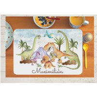 Tischset Platzset Platzdeckchen Mit Name Kinder Junge Mädchen Textil Dino Dinosaurier T-Rex Tischset Platzset Platzdeckchen Mit Name Kinder Junge Mädchen Textil Dino Dinosaurier T-Rex von InselKids
